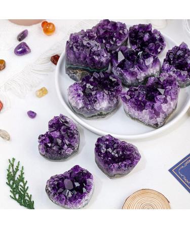 Natural Crystal Rough Natural Amethyst Geode Decor Heart-Shaped Quartz Crystal Cluster Amethyst Cluster Ornamental Specimens Creative Home Decoration Crafts 2in (Size : 2.4in) - Buy Online on GoSupps.com