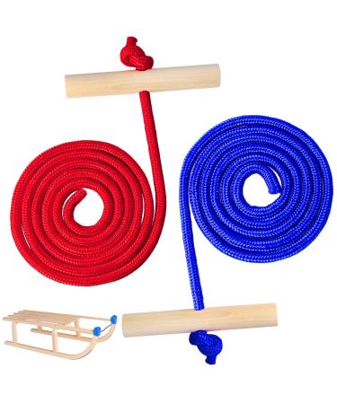 Aurorayer 2 sets sled rope with handle sled rope pull rope 150 cm tension rope for sleds for winter accessories train rope sled and tobogganing blue+red - Buy Online on GoSupps.com