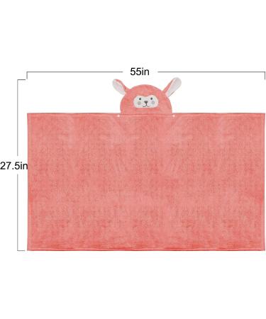 ROMASA Hooded Baby Bath Towel - Ultra Soft & Highly Absorbent Bathrobe Blanket for Toddlers - Pink, 27.5 x 55 - Buy Online on GoSupps.com