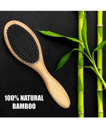 Bossman Boar & Nylon Bristle Hair Beard Brush | Detangling & Straightening | Wooden Oval Wet Brush for Men - Buy Online on GoSupps.com