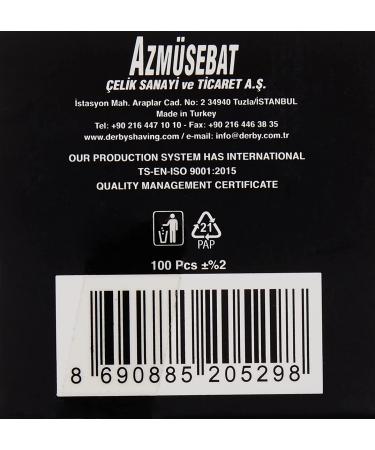 DERBY Barber Razor Cutting Premium Single Edge Blade - 100 Count - Buy Online on GoSupps.com