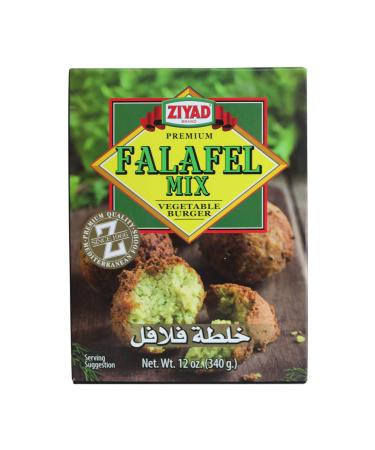 Ziyad Falafel Dry Mix, 100% All-Natural, Gluten-Free, Vegan, Non-GMO, No Additives, No Preservatives, Great for Making Veggie Burgers and Snacks, 12oz 12 Ounce (Pack of 1)