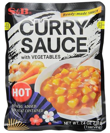 S&B Curry Sauce with Vegetables Hot, 7.4 Ounce (Pack of 10)