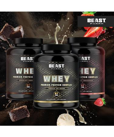 Beast Pharm Whey Protein Powder ddie Halls 67 Servings - Chocolate Fudge Cake - 70.54 Oz - Buy Online on GoSupps.com