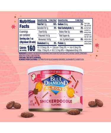 Blue Diamond Almonds Snickerdoodle Holiday Snack Nuts - 6 oz Resealable Can - Buy Online on GoSupps.com