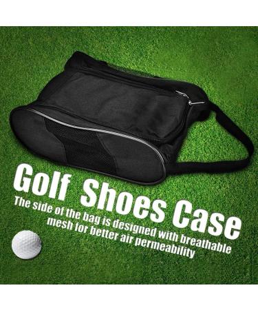 Acogedor Breathable Nylon Golf Shoe Organizer Bag with Double Zipper - Black - Buy Online on GoSupps.com