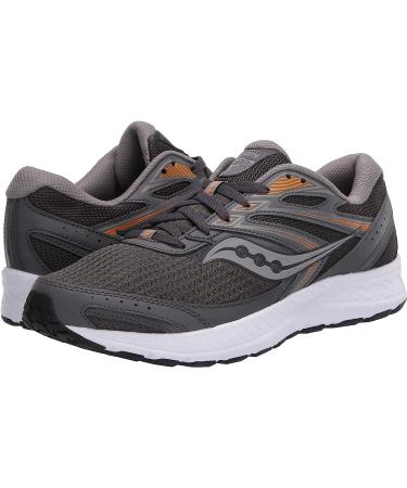 Saucony Men's Cohesion 13 Running Shoe 10.5 Wide Dark Grey/Orange - Buy Online - Buy Online on GoSupps.com