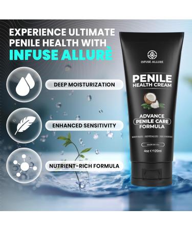 Premium Penile Health Creme - Deep Hydration & Skin Support | Anti-Chafing Moisturizer with Vitamins (4oz/120ml - Buy Online on GoSupps.com