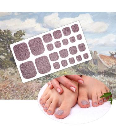 Glitter Toenail Polish Stickers - 440 Pieces, 20 Sheets, Adhesive Toe Nail Wraps with 2 Nail Files - Vivid Color for Girls - Buy Online on GoSupps.com
