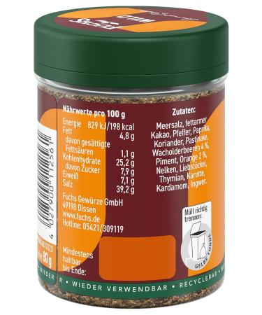 Fuchs Gourmet Selection Wild Spice Salt - Refillable Game Seasoning & Vegan Spice 80g - Buy Online on GoSupps.com