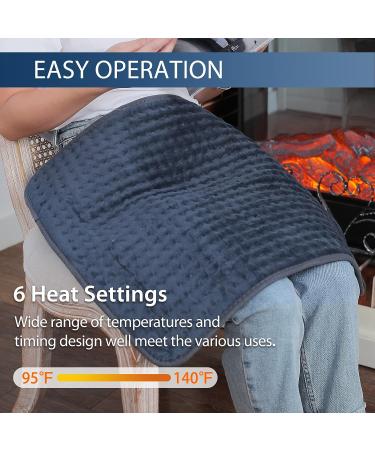 DAILYLIFE 17x33 Heating Pad Electric Blanket | UL Certified, 6 Heating Settings, Overheating Protection | Auto-Off, Machine Washable | Deep Blue Classic - Buy Online on GoSupps.com