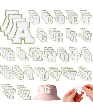 156 Pieces Chenille Letter Patches Varsity Letter Patches Self Adhesive Gold Letter Iron on Letters Embroidered Trimmed Preppy Alphabet Patches for Clothing DIY Repairing Craft Fabric (White) - Buy Online on GoSupps.com