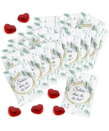 Food crew fruit gum hearts "nice that you are there" 25 x 10 g - heart gummy bears - as a gifts wedding sweets - nice that you are there guest gift - - Buy Online on GoSupps.com