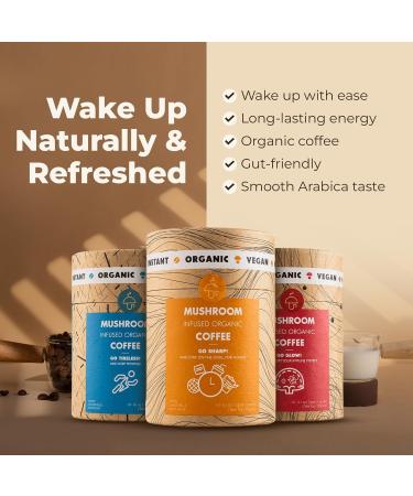MushroomCups GoTireless Coffe | Premium Mushroom Instant Coffe | Organic Mushroom Arabica Coffee | 10 servings (30 g Lion s Mane/Chanterelle) Lion s Mane / Chanterelle 1.06 Ounce (Pack of 1) - Buy Online on GoSupps.com