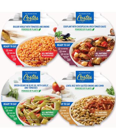 Cortas - Plant Based Ready to Eat Meals (4 in 1 PACK), (Variety Combo), All Natural, Vegan, Gluten Free Variety of 4