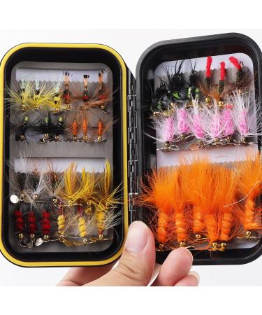 Flying Fishing Assortment Kit - 42-Piece Dry & Wet Flies for Trout Bass Steelhead | Tenkara Popper & Streamer | International Shipping Available - Buy Online on GoSupps.com