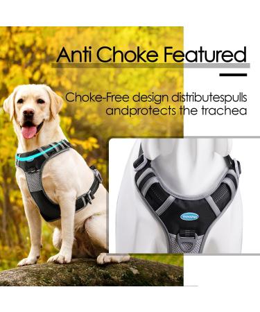 Thinkpet Anti Tug Dog Harness - Adjustable No-Choke Control with Handle | Reflective & Breathable Design | Size M Black (1 Pack) - Buy Online on GoSupps.com