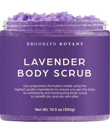 Brooklyn Botany Dead Sea Salt and Lavender Body Scrub - Moisturizing and Exfoliating Body Face Hand Foot Scrub - Fights Fine Lines Wrinkles - Great Gifts for Women & Men - 10.5 oz Lavender 10.50 Ounce (Pack of 1)