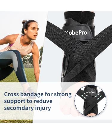 Buy Adjustable Ankle Brace with Side Stabilizers - Support for Sprains Achilles Tendon Plantar Fasciitis - Black Large - International Shipping Available - Buy Online on GoSupps.com