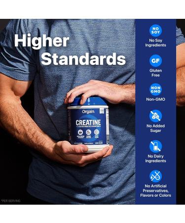 Orgain Creatine Monohydrate Powder 17.64 Oz (100 Servings) & Collagen Peptides Powder 1lb (20g Grass Fed) Bundle - Unflavored Non-GMO Supplements for Muscle Brain Skin & Joint Support - Buy Online on GoSupps.com