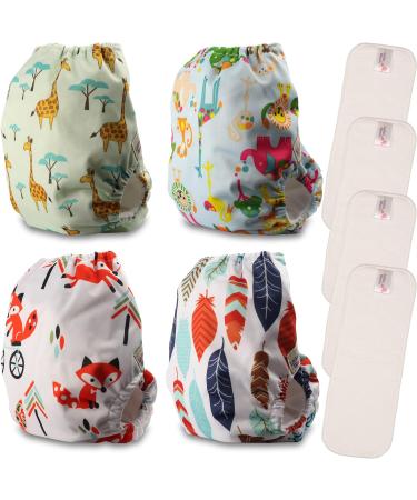 Littles & Bloomz Pocket Reusable Nappies Baby Diaper Newborn Premature 4 Pack with Microfibre Inserts - Buy Online on GoSupps.com