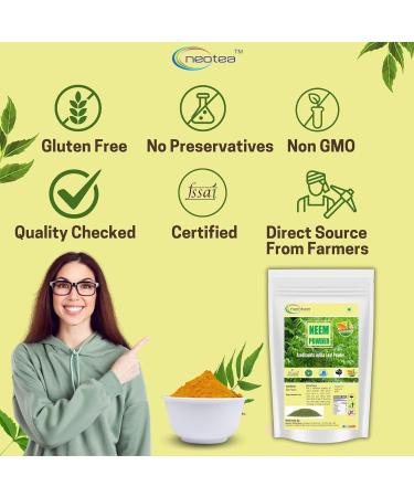 neotea Neem Leaf Powder 300 GM 10.58 OZ (Pack of 1) | 100% Pure & Natural | Fine Herbal Powder for Skin Hair & Wellness | No Additives or Preservatives - Buy Online on GoSupps.com