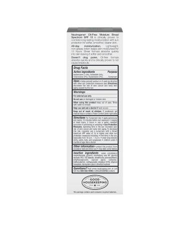 Neutrogena Oil-Free SPF 15 Facial Moisturizer & Neck Cream - Non-Greasy Formula with Glycerin - 4 fl. oz - Buy Online on GoSupps.com