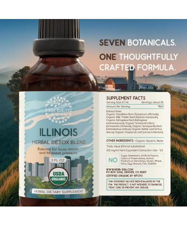 HerbEra Illinois Herbal Detox Blend - USDA Organic Extract Made in USA | Immune & Liver Support Liquid Drops | Astragalus Dandelion Root Milk Thistle Sarsaparilla | 2 fl oz - Buy Online on GoSupps.com