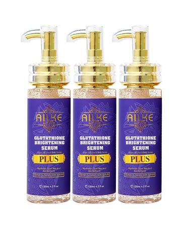 AILKE Glutathione Plus Super Brightening Serum Clean Skin And Stains Moisturizing Hydration Skin Glowing Serum For Face Body 4.2 fl oz (Pack of 3) 4.2 Fl Oz (Pack of 1)