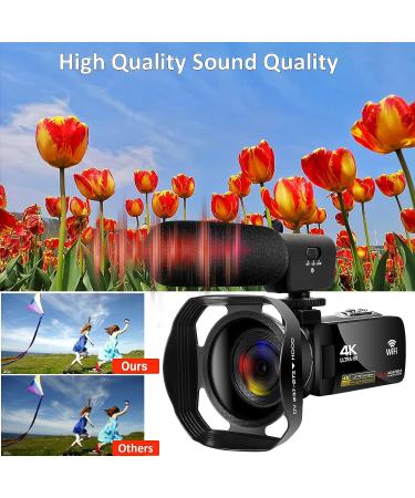 4K Camcorder 56MP 30FPS WiFi Vlogging Camera with Microphone, 3.0 Touch Screen, IR Night Vision and Remote Control - Black - Buy Online on GoSupps.com