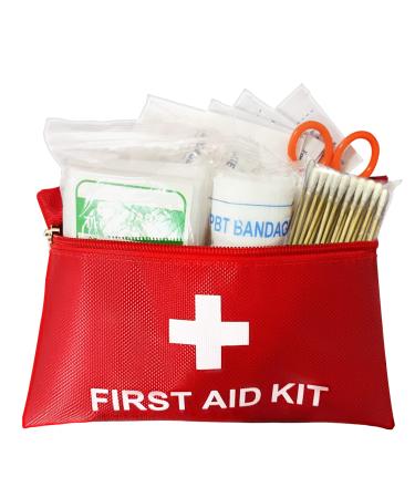 Prepared 94 Piece Small First Aid Kit for Emergency  Home  Camping  Travel  Sports  Office  Outdoor  Car  School Emergency Medical Supplies for Clean  Treat  Protect Minor Cuts  Scrapes 1 pack