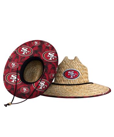 FOCO Men's NFL Team Logo Floral Lifeguard Beach Straw Sun Hat San Francisco 49ers One Size Team Logo