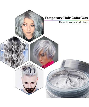 Hair Colour Wax Temporary Hair Colour Silver Grey Hair Colour 4.23 Ounces Temporary Hair Dye Wax for Party Cosplay & Halloween (Slivere Grey) - Buy Online on GoSupps.com