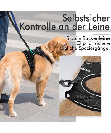 Rabbitgoo No-Pull Dog Harness for Large Dogs - Adjustable Padded Control Chest Harness - Black XL - Safe and Comfortable Puppy Dishes (1 Pack) - Buy Online on GoSupps.com