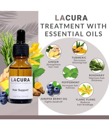 LaCura Hair Support - Therapeutic Essential Oil Blend for Hair Growth | Ginger Rosemary Juniper & Peppermint Oil - 15 ml - Buy Online on GoSupps.com