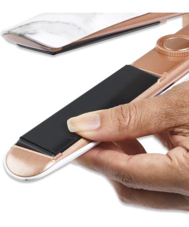 Best 1 Inch Hair Straightener - 2 in 1 Flat Iron & Curler Ceramic Dual Voltage Auto Shut Off White Marble - Salon Quality for Frizz-Free Hair - Buy Online on GoSupps.com