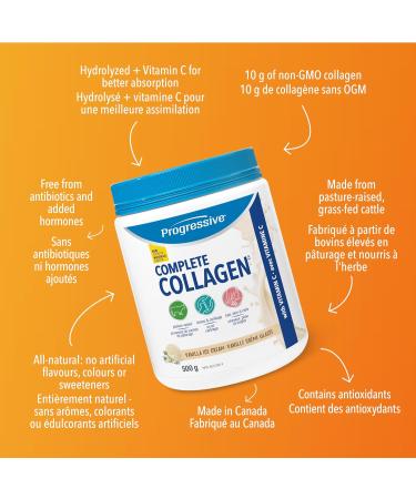 Progressive Complete Collagen Vanilla Ice Cream Vanilla Ice Cream 500 g - Buy Online on GoSupps.com