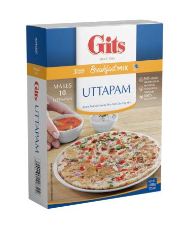 Gits Uttappam Mix 500g Makes Soft Thin Pizza like Dish Made Of Rice-Lentil Batter And Pan-Fried - Garnished With Tamarind Spices And Chutney Savory Pancakes (Pack of 1)