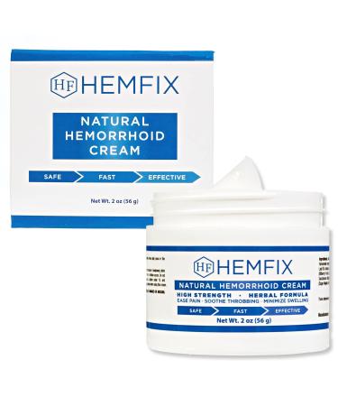 Hemfix Cream - USA Made Maximum Strength Fast Pain Relief for Damaged Skin Tissue - Reduce Swelling & Itching - 2oz - Buy Online on GoSupps.com
