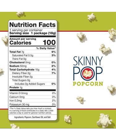 SkinnyPop Original Popcorn  Individual Snack Size Bags  Skinny Pop  Healthy Popcorn Snacks  Gluten Free  0.65 Ounce (Pack of 30) Original 0.65 Ounce (Pack of 30) - Buy Online on GoSupps.com