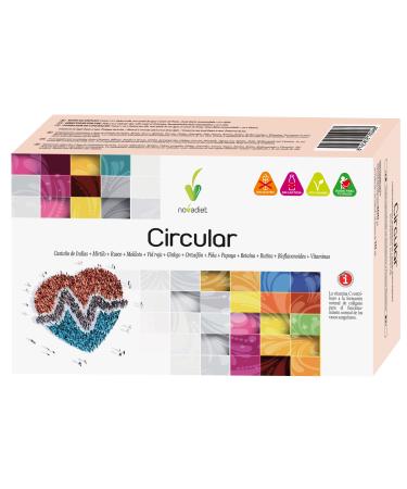 NOVA DIET Novadiet Pack of 20 circular bottles with Rusco Routine Blueberry Horse Chestnut Meliloto Ginkgo Helps venous circulation reduces swelling and heaviness in tired legs