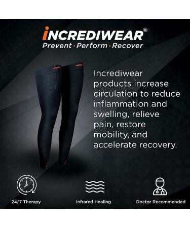 Incrediwear Leg Sleeve 2pk Black Small - Pain Relief & Muscle Recovery for Men & Women - Buy Online on GoSupps.com