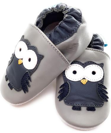 MiniFeet Premium Soft Leather Baby Shoes - Buy 4 Pairs, Get 1 Free! | Toddler Shoes 0-6 Months to 4-5 Years | Grey Owl Design - Buy Online on GoSupps.com