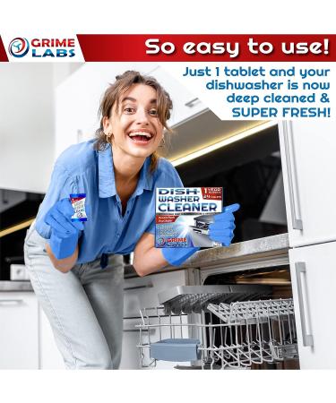 GRIME LABS Dishwasher Cleaner Deodorizer Descaler Tablets - 24 Pack | Heavy Duty Deep Clean and Limescale Remover | Rinse Aid Compatible | Dishwasher Machine Pods - 12 Months Supply - Buy Online on GoSupps.com