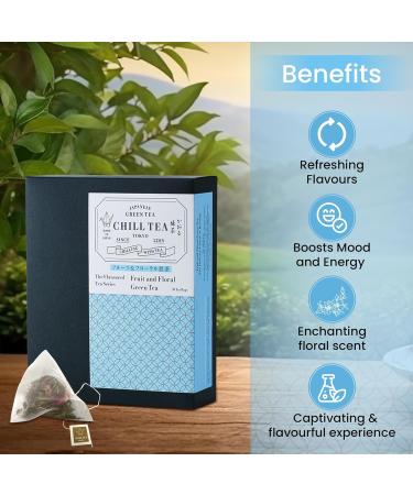  CHILL TEA Tokyo Fruity and floral green tea from CHILL TEA Tokyo - 100% Japanese loose leaf green tea with rosehip - 100% plastic-free tea bags - Lightly fruity flavor (30 tea bags) - Buy Online on GoSupps.com