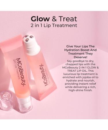 MCoBeauty 2-in-1 Glow & Treat Lip Oil - Vegan Peach Lip Tint Hydrating & Cruelty-Free Cosmetics - Buy Online on GoSupps.com