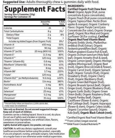 Buy MyKind Organics Womenâ€™s Multi 40+ Vegan Gummy Drops - 120 Organic Berry Gummies - Buy Online on GoSupps.com