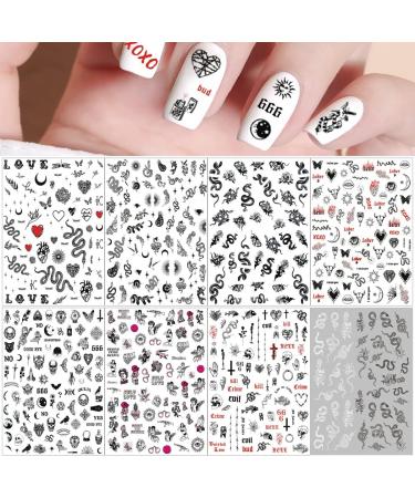 3D Gothic Snake Nail Art Stickers Decals - 8 Sheets - Buy Online on GoSupps.com