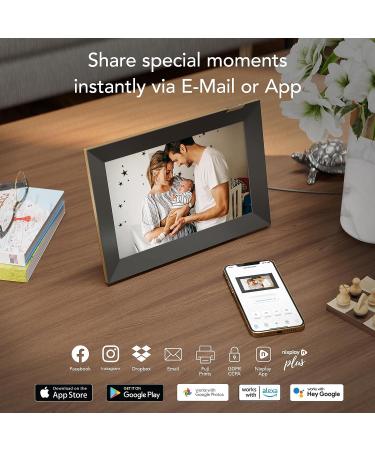 Nixplay 10.1 Touch Screen Digital Picture Frame with WiFi (W10K) - Black-Gold - Unlimited Cloud Storage - Share Photos Instantly - Preloaded Content - Buy Online on GoSupps.com