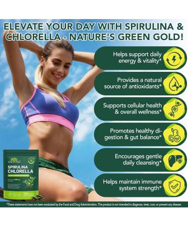 bnHUlMXw Organic Spirulina Chlorella Capsules 17-in-1 Supergeens Blend Rich in Vegan Protein & Chlorophyll Immune Support Non-GMO and Gluten Free Supplement 300 Softgels - Buy Online on GoSupps.com